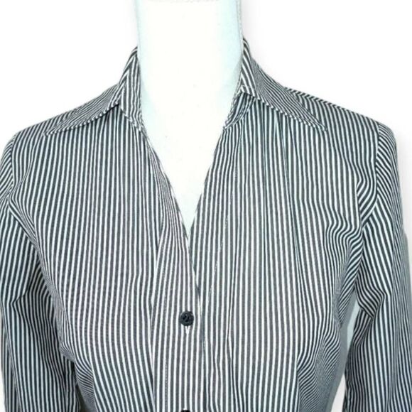 WORTHINGTON GRAY & WHITE STRIPE SHIRT SZ.4 EUC. - Picture 2 of 5